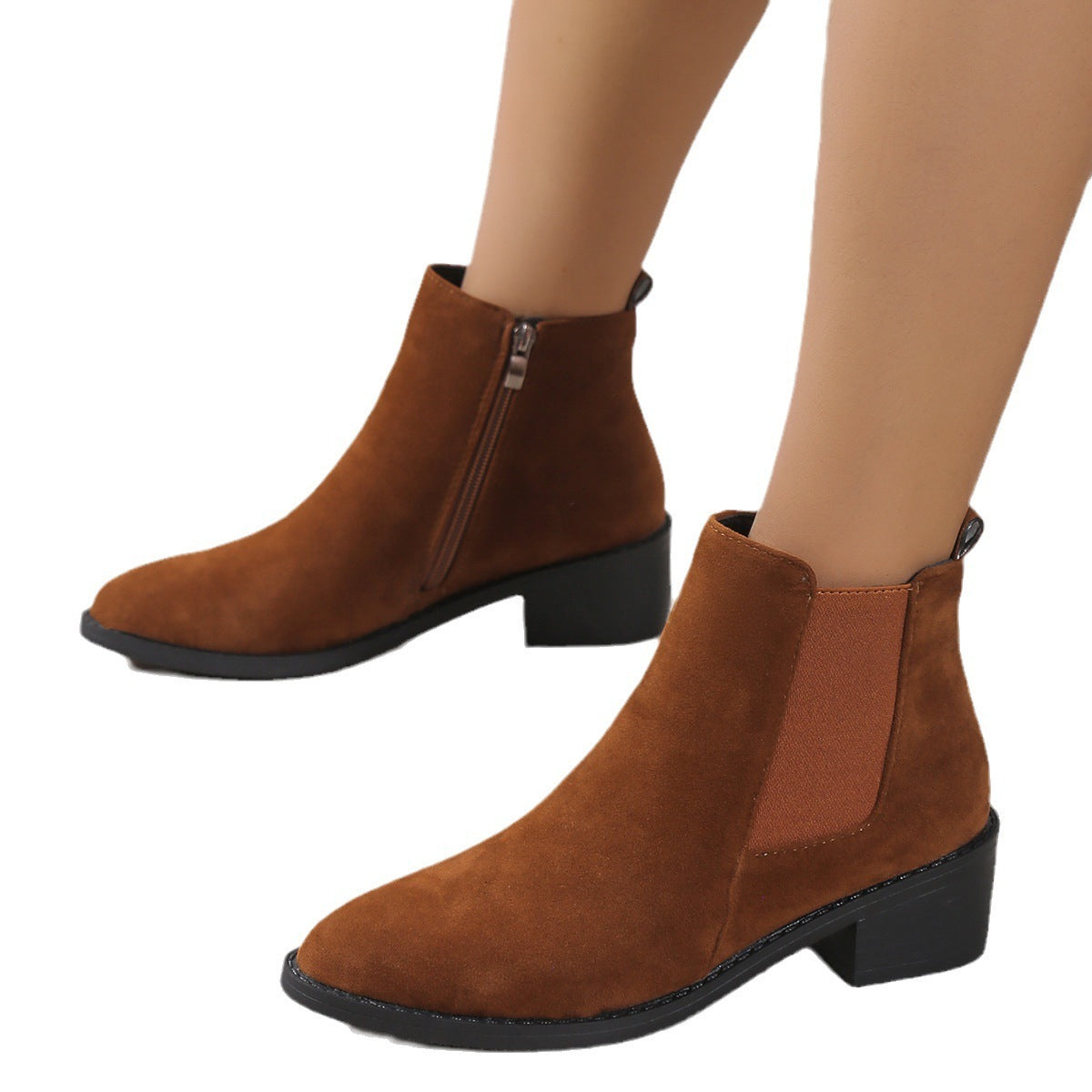 Women's Fashion Chelsea Ankle Boots With Side Zipper
