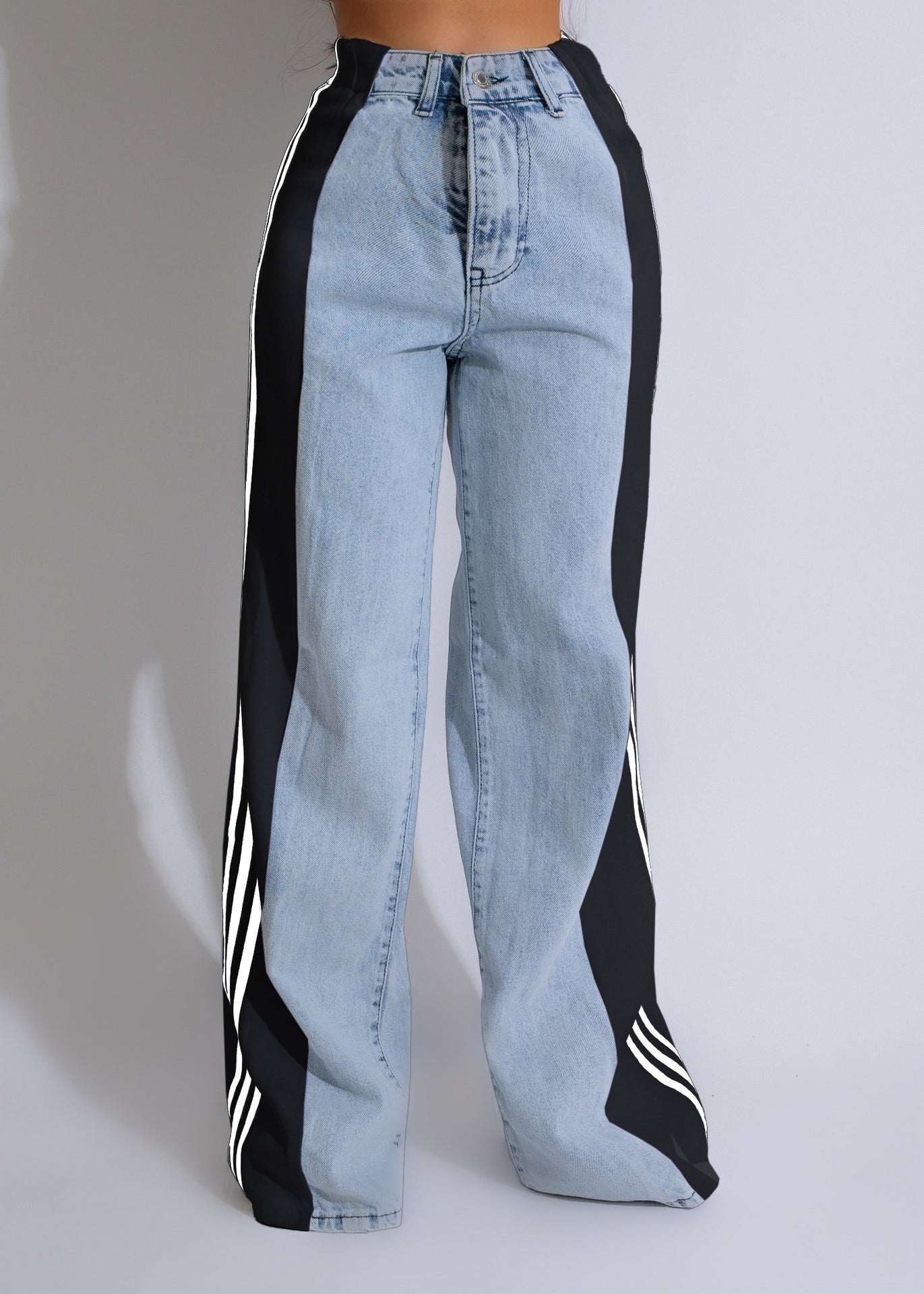 2025 Fashion Casual High Waist Elastic Straight Leg Streetwear Trousers