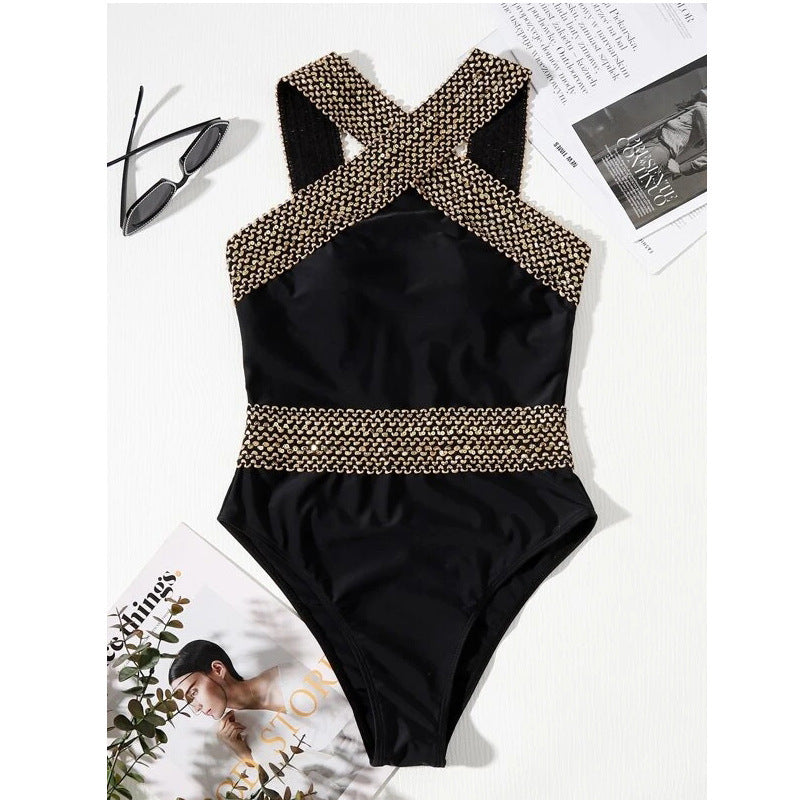 One Piece Solid Color Swimsuit Bikini
