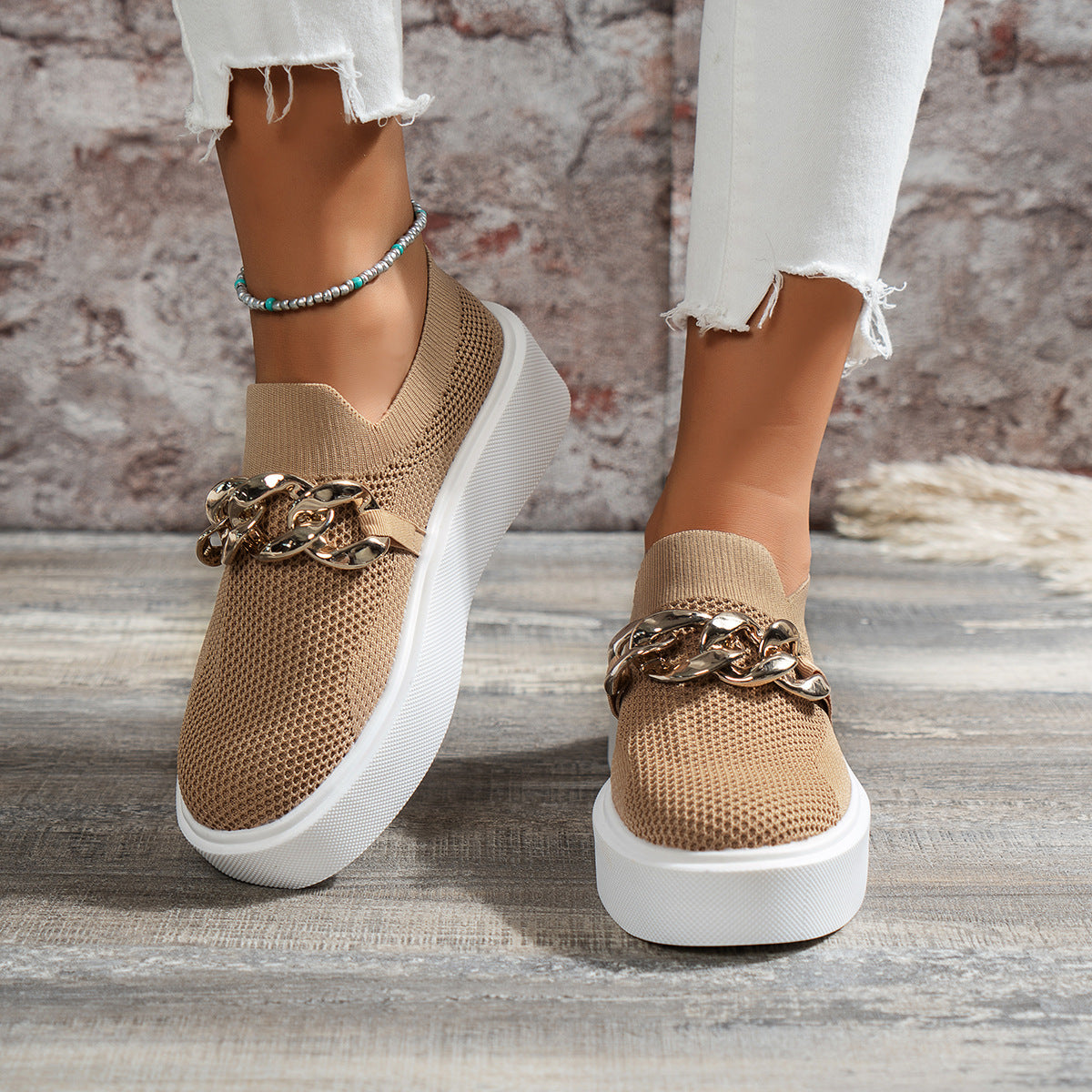 Women Chain Breathable Mesh Shoes