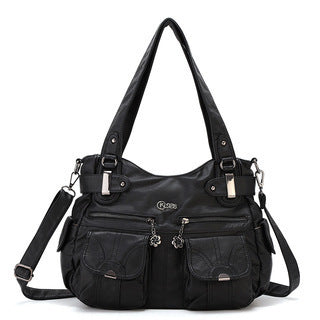 Fashion Ladies Soft Leather Portable Messenger Crossbody Tote Bag