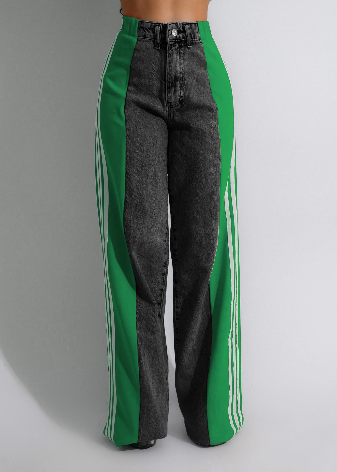 2025 Fashion Casual High Waist Elastic Straight Leg Streetwear Trousers