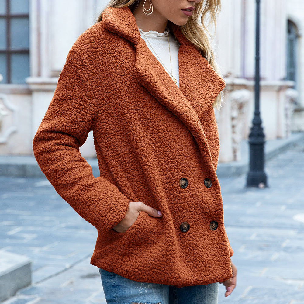 Loose Lapel Winter Cardigan Jacket Outwear For Women