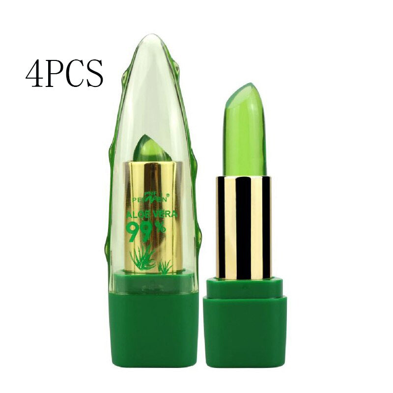 Aloe Vera Gel Color Changing Lipstick Gloss Anti-drying Desalination Lip Balm