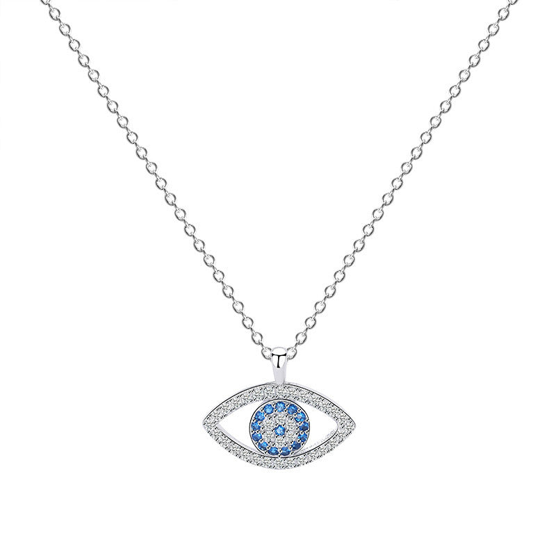 s925 Sterling Silver Atmospheric Demon Eye Pendant Necklace