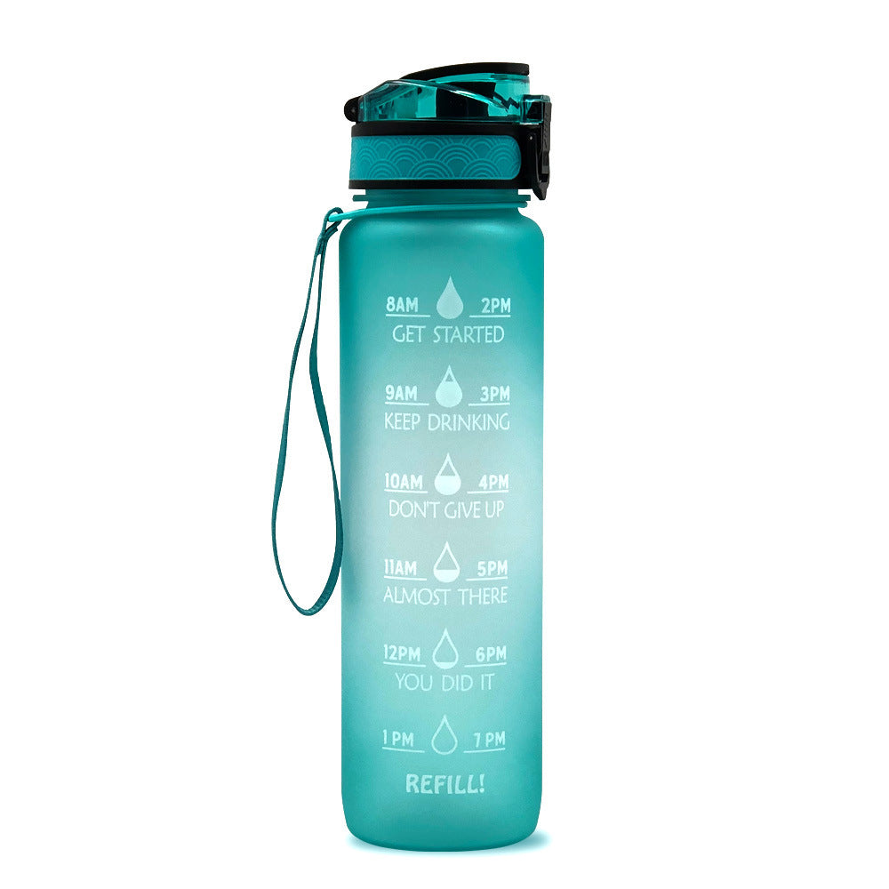 Sports Fitness 1L Tritan Water Bottle With Motivational Time Marker