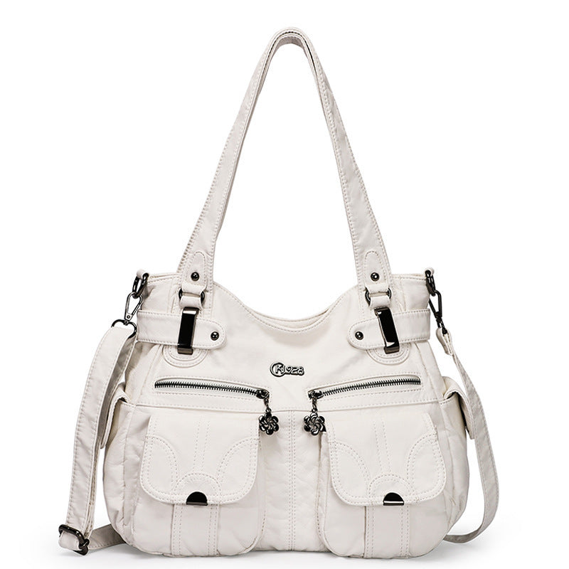 Fashion Ladies Soft Leather Portable Messenger Crossbody Tote Bag