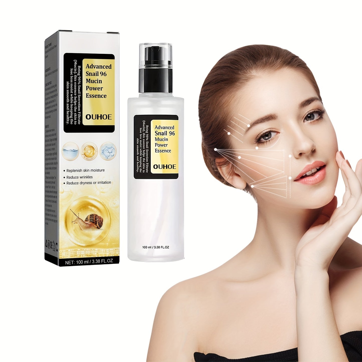 Snail Mucin Power Essence Moisturizer Serum For Face With Snail Secretion
