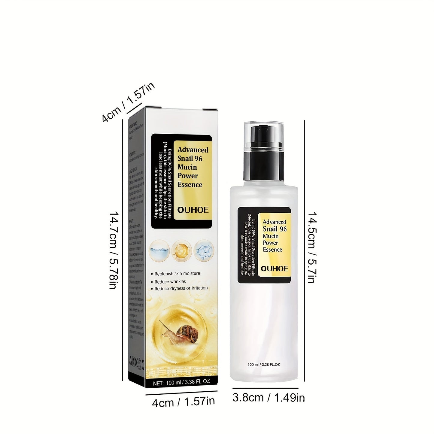 Snail Mucin Power Essence Moisturizer Serum For Face With Snail Secretion
