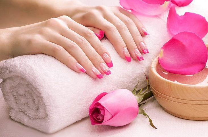Nail Art Finished French long Fake Nails