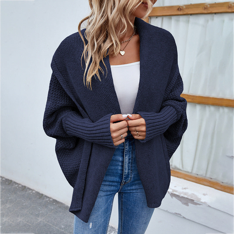 Loose Knitted Large Lapel Cardigan Autumn And Winter Fashion Sweater For Women