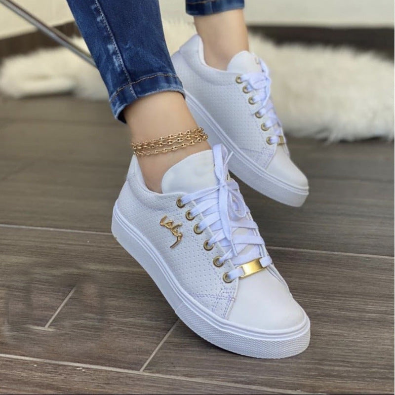 Women Flat Breathable Lace-up Sneakers
