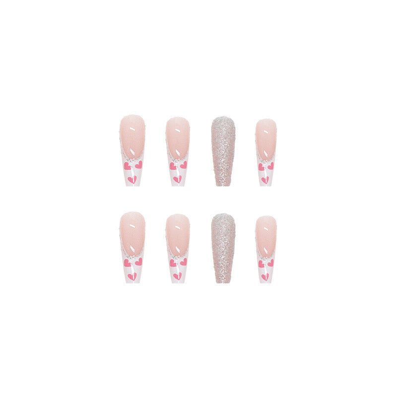 Wearable Finished Fake Beauty Love Nails