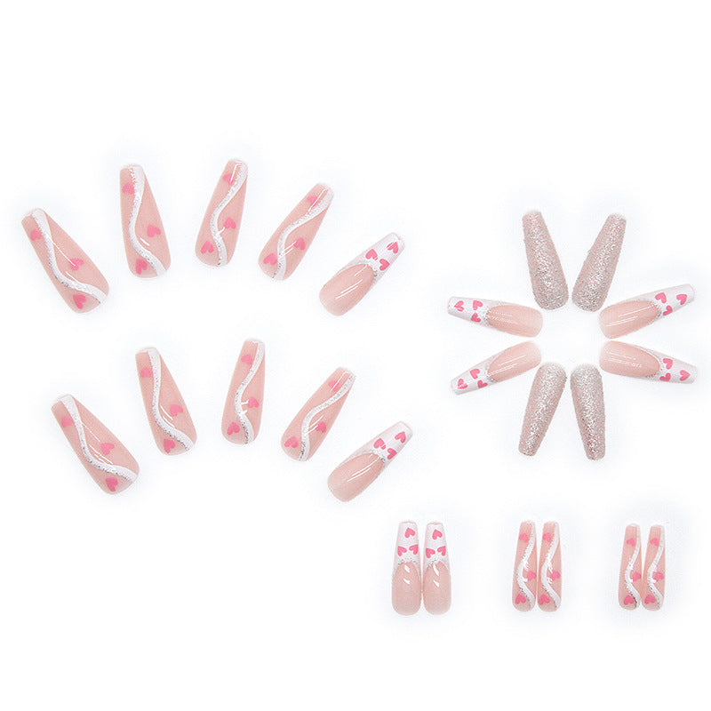 Wearable Finished Fake Beauty Love Nails