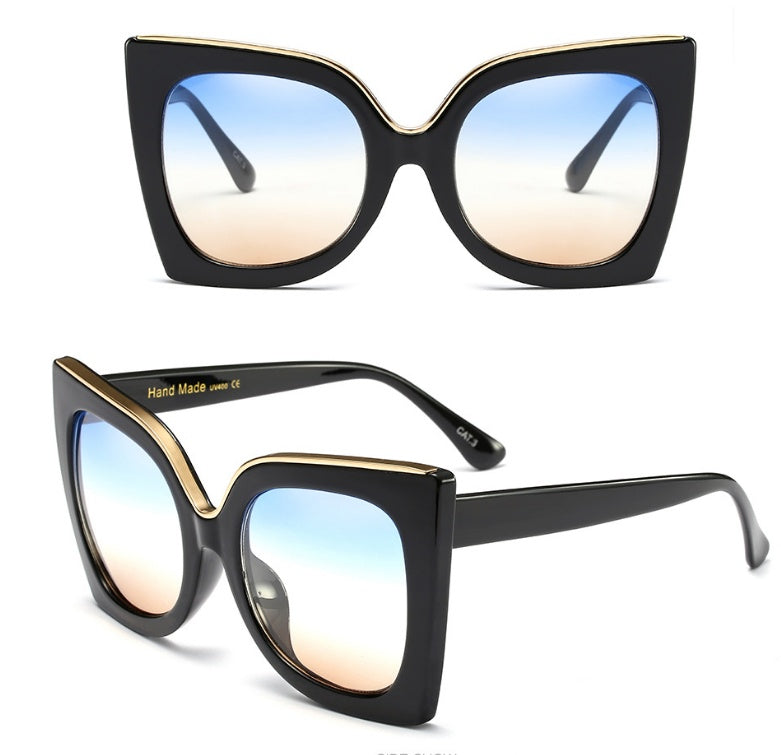 Women's Vintage Cat Eye Gradient Lens Sunglasses