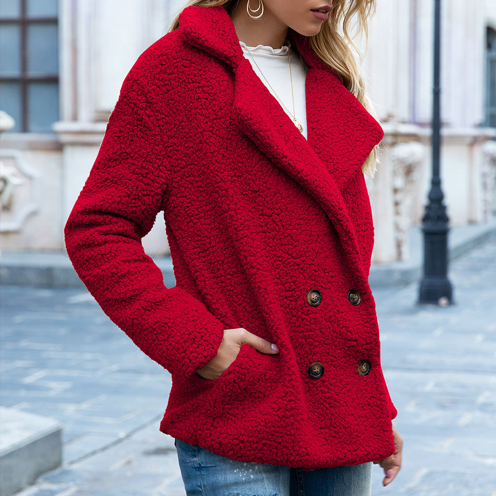 Loose Lapel Winter Cardigan Jacket Outwear For Women
