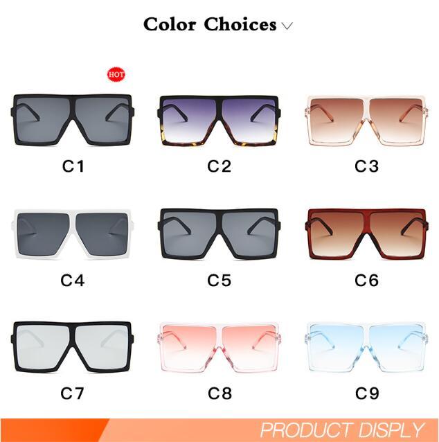Square Oversized Women's Sunglasses Brand Designer