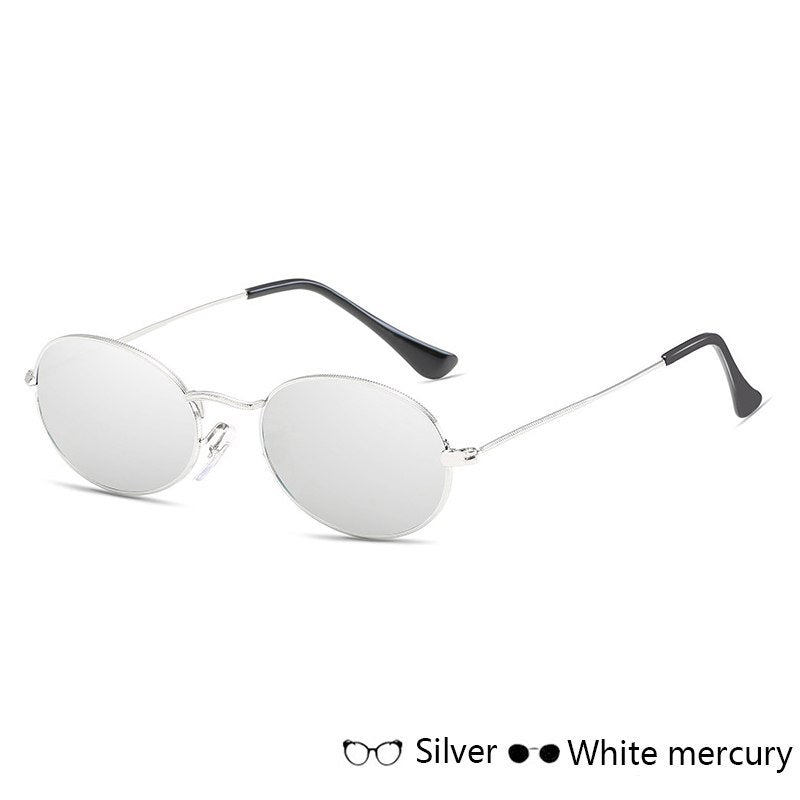 Women Fashion Metal frame Famous Oval Sunglasses