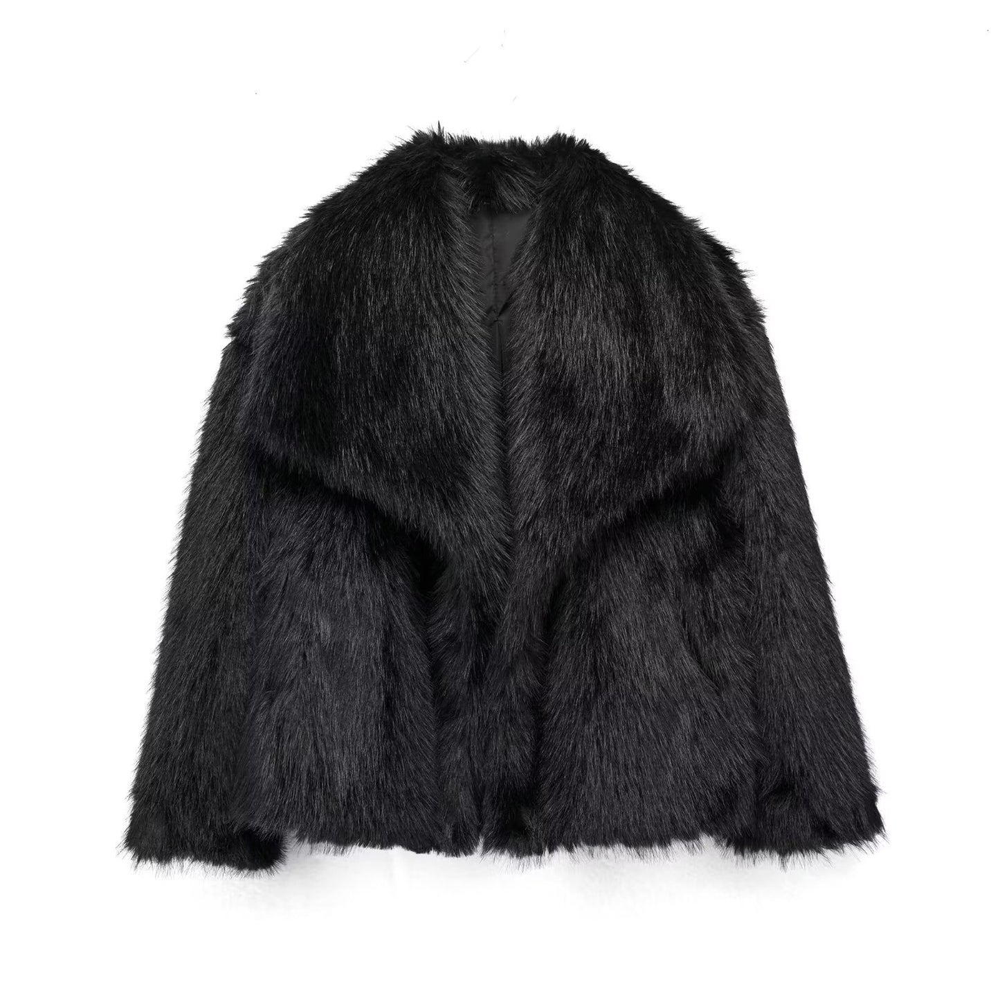 Winter Plush Fashion Thicken Lapel Outwear Coat