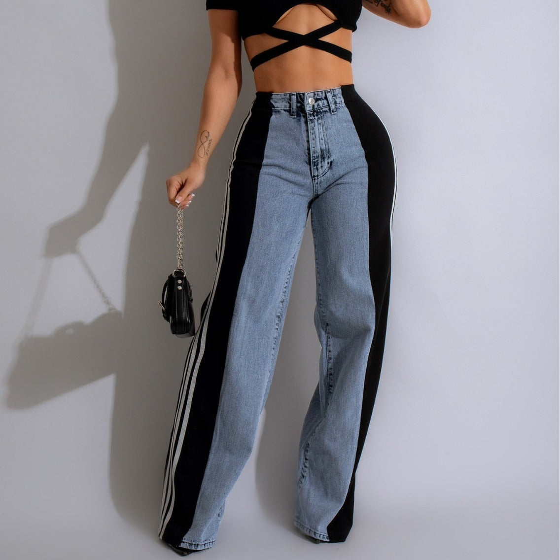 2025 Fashion Casual High Waist Elastic Straight Leg Streetwear Trousers