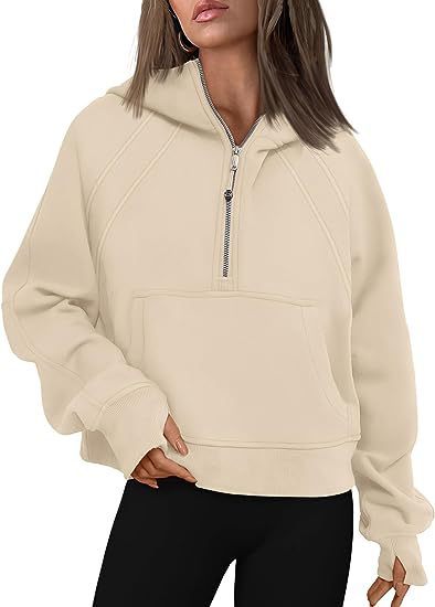 Zipper Hoodie Loose Sport Top Long Sleeve Pullover
