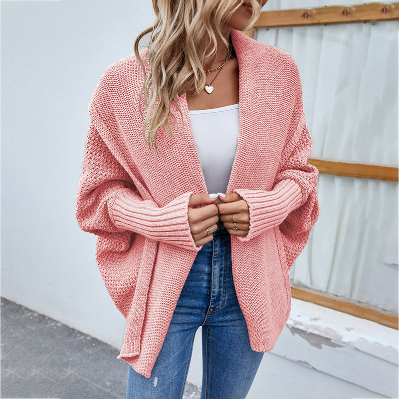Loose Knitted Large Lapel Cardigan Autumn And Winter Fashion Sweater For Women