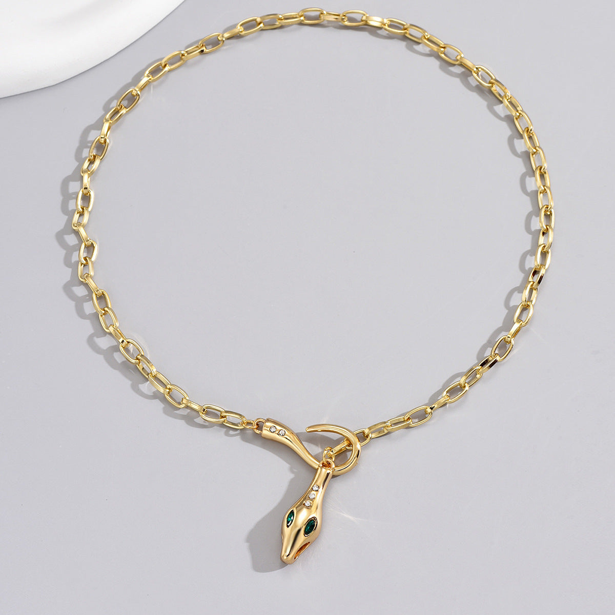 High Class 14K Elegant Metal Snake Series Diamond-studded Necklace