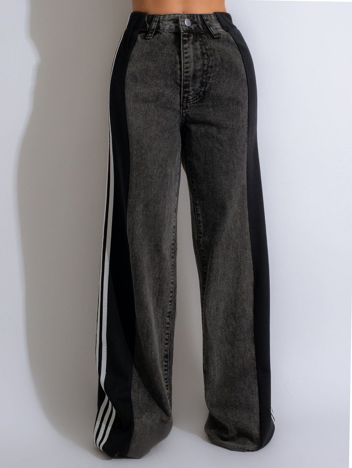 2025 Fashion Casual High Waist Elastic Straight Leg Streetwear Trousers