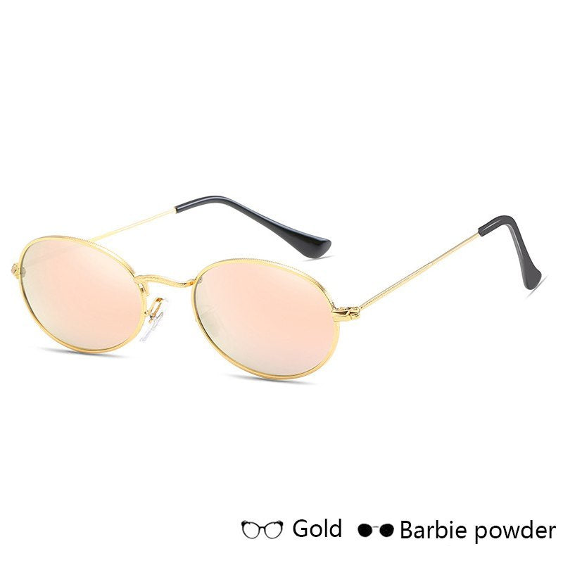 Women Fashion Metal frame Famous Oval Sunglasses