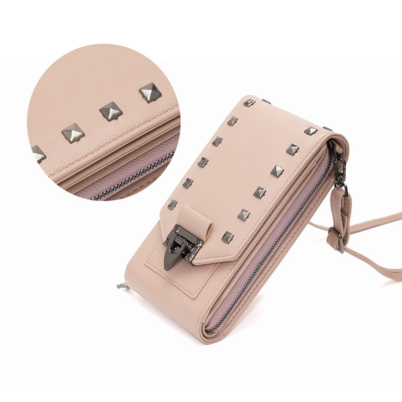 Rivet Design Shoulder Mobile Phone Crossbody Bag