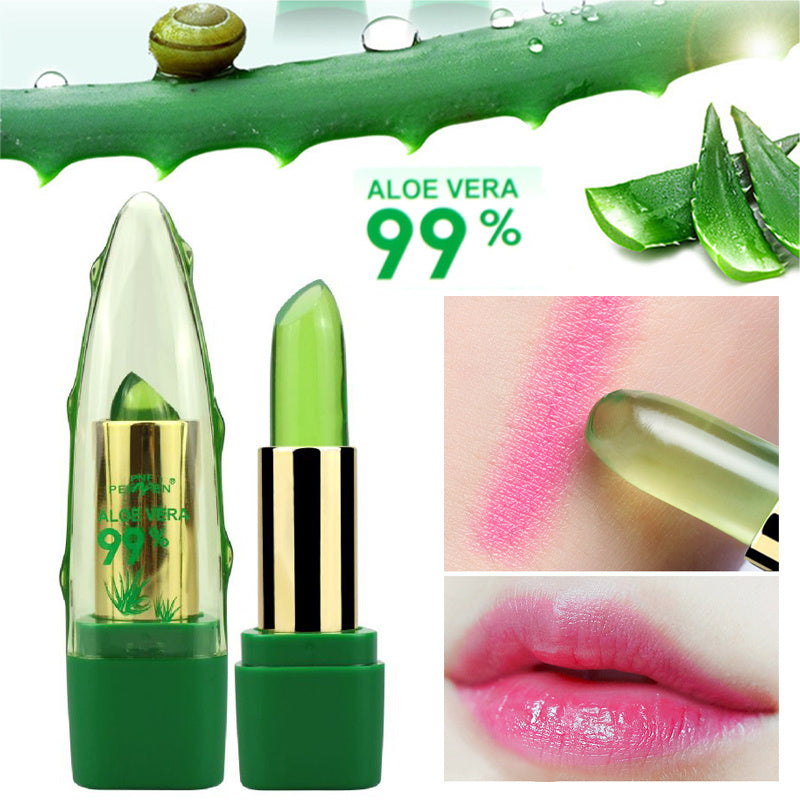 Aloe Vera Gel Color Changing Lipstick Gloss Anti-drying Desalination Lip Balm