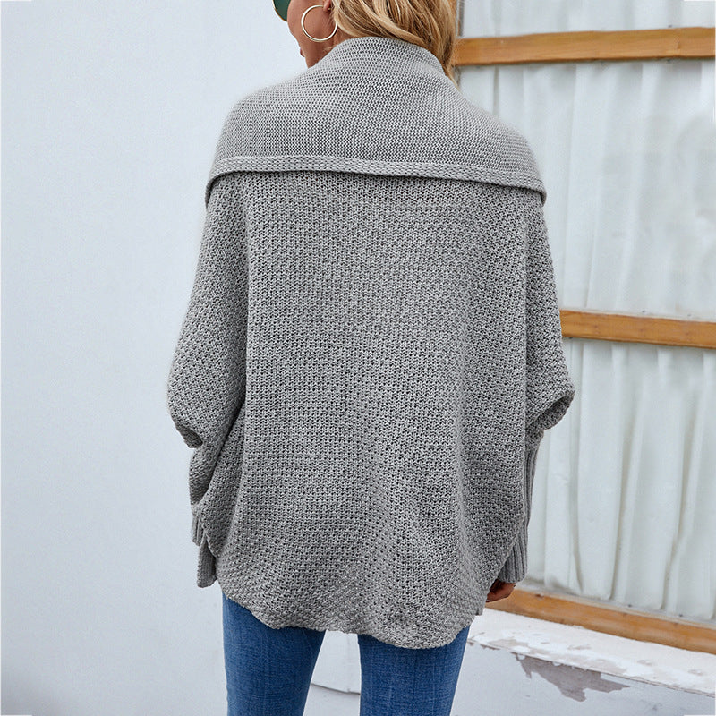 Loose Knitted Large Lapel Cardigan Autumn And Winter Fashion Sweater For Women