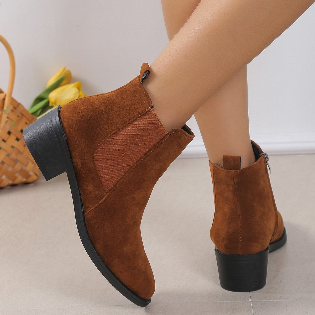 Women's Fashion Chelsea Ankle Boots With Side Zipper