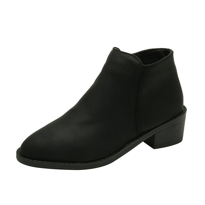 Women's Ankle Chunky Mid Heel Waterproof Shoes