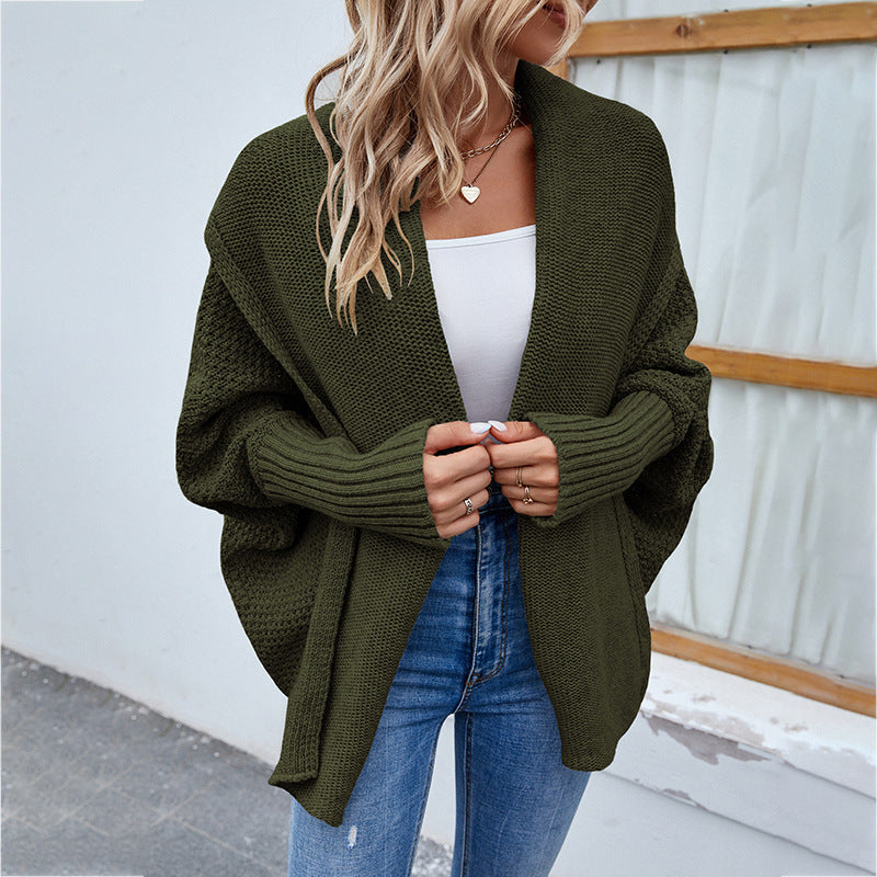 Loose Knitted Large Lapel Cardigan Autumn And Winter Fashion Sweater For Women