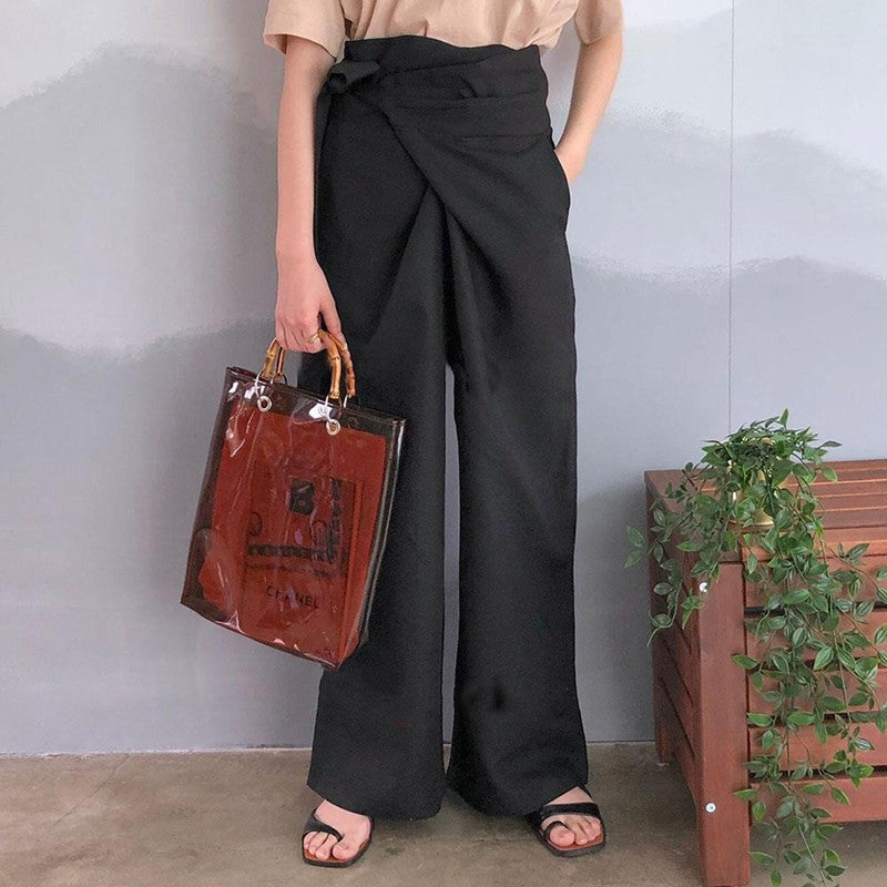 Pure Color Lace Casual Trousers For Women