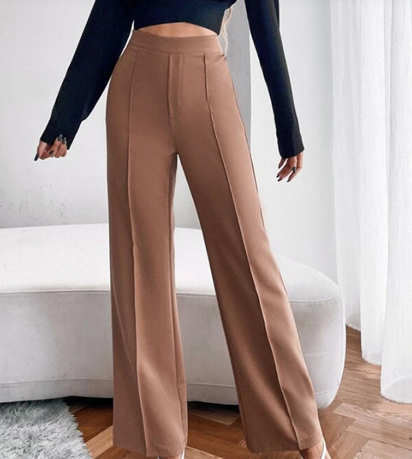 Loose Straight Pants Women's High Waist Casual Trousers