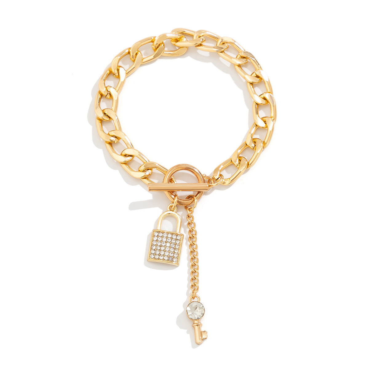 Shiny Lock And Key Pendant Necklace For Women