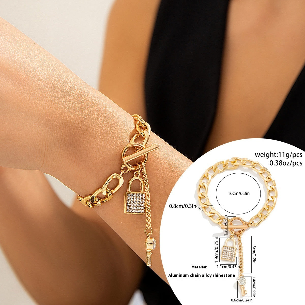 Shiny Lock And Key Pendant Necklace For Women