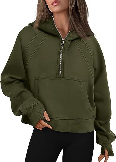 Zipper Hoodie Loose Sport Top Long Sleeve Pullover