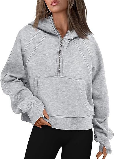 Zipper Hoodie Loose Sport Top Long Sleeve Pullover