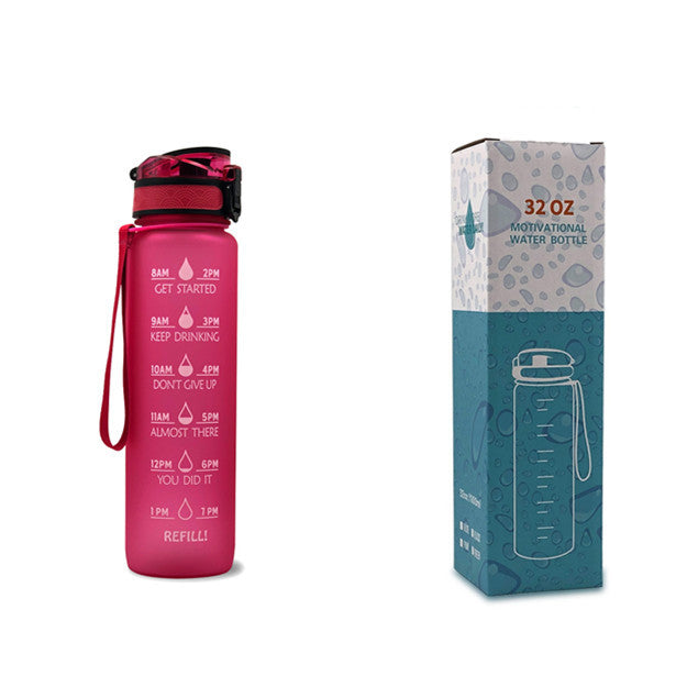 Sports Fitness 1L Tritan Water Bottle With Motivational Time Marker