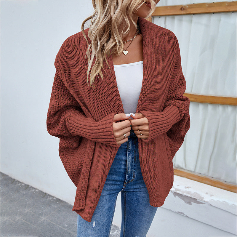 Loose Knitted Large Lapel Cardigan Autumn And Winter Fashion Sweater For Women