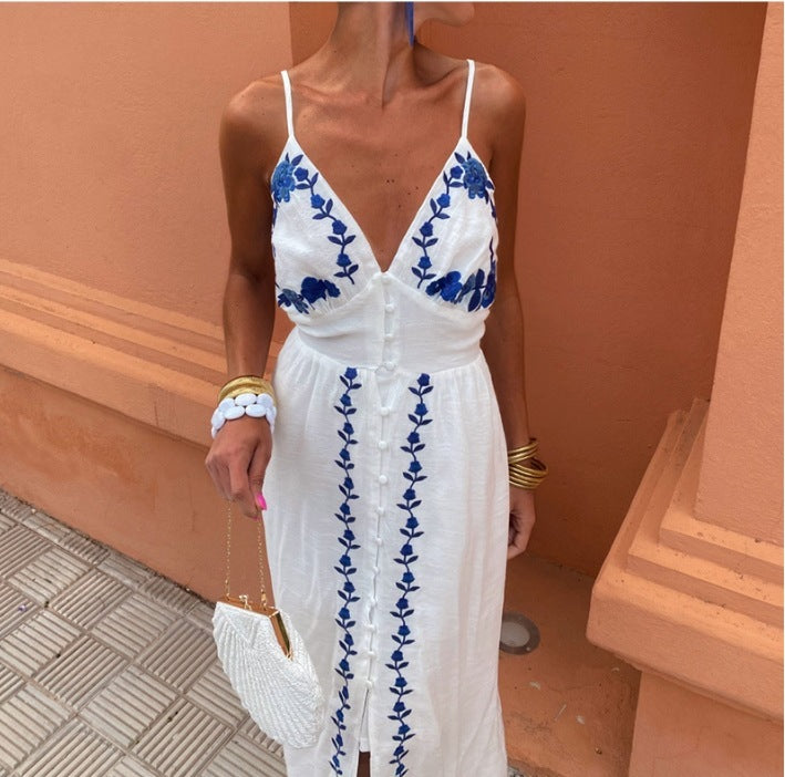 Women's Embroidered Slip Top Dress