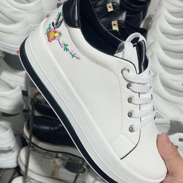 Flowers Embroidery Sneakers For Women