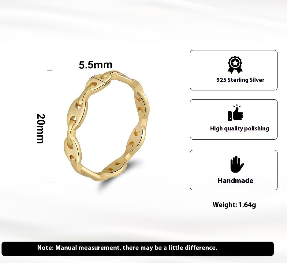 Index Finger Fashion Pig Nose-shaped Double Buckle Ring