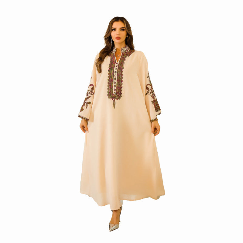 Fashion Muslim Rope Embroidered Robe