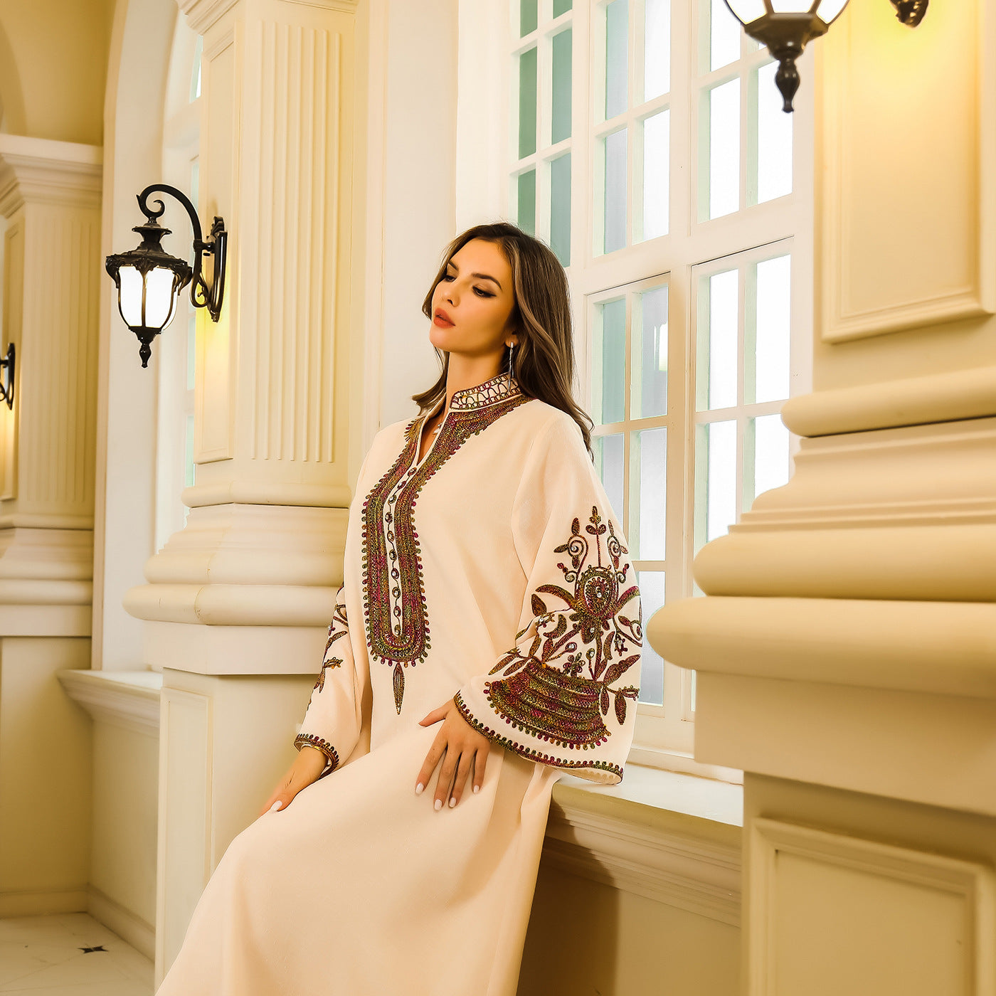Fashion Muslim Rope Embroidered Robe