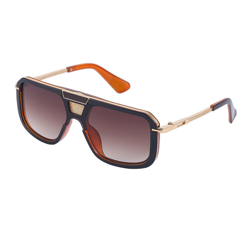 Retro Square European And American Large Frame Sunglasses