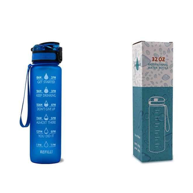 Sports Fitness 1L Tritan Water Bottle With Motivational Time Marker
